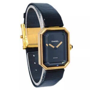 Chanel Premiere Quartz Watch Black 18KYG 173337